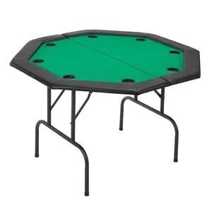 48 in Octagonal Folding Poker Table Foldable 8 Player Casino Texas Holdem Table