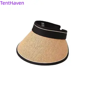 Unisex Youth 2026 Spring-Summer UV-Protective Wide-Brimmed Straw Sun Hat - Structured Crown, Open-Top Visor, Face-Shading, Ideal for Cycling (Sports & Outdoor Accessory)
