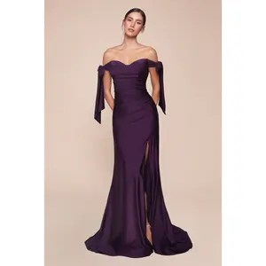 Stretch Luxe Jersey Dress Formal Gown Prom Evening Gala Bridesmaid Women's Clothing