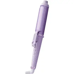Aiko Professional Tourmaline 1 1/2 Inch Ceramic Curling Iron with Natural Curls, 1.5 Inch Extra Large Barrel Curling Wand for Soft Waves with Negative Ions Dual Voltage, Pastel Purple