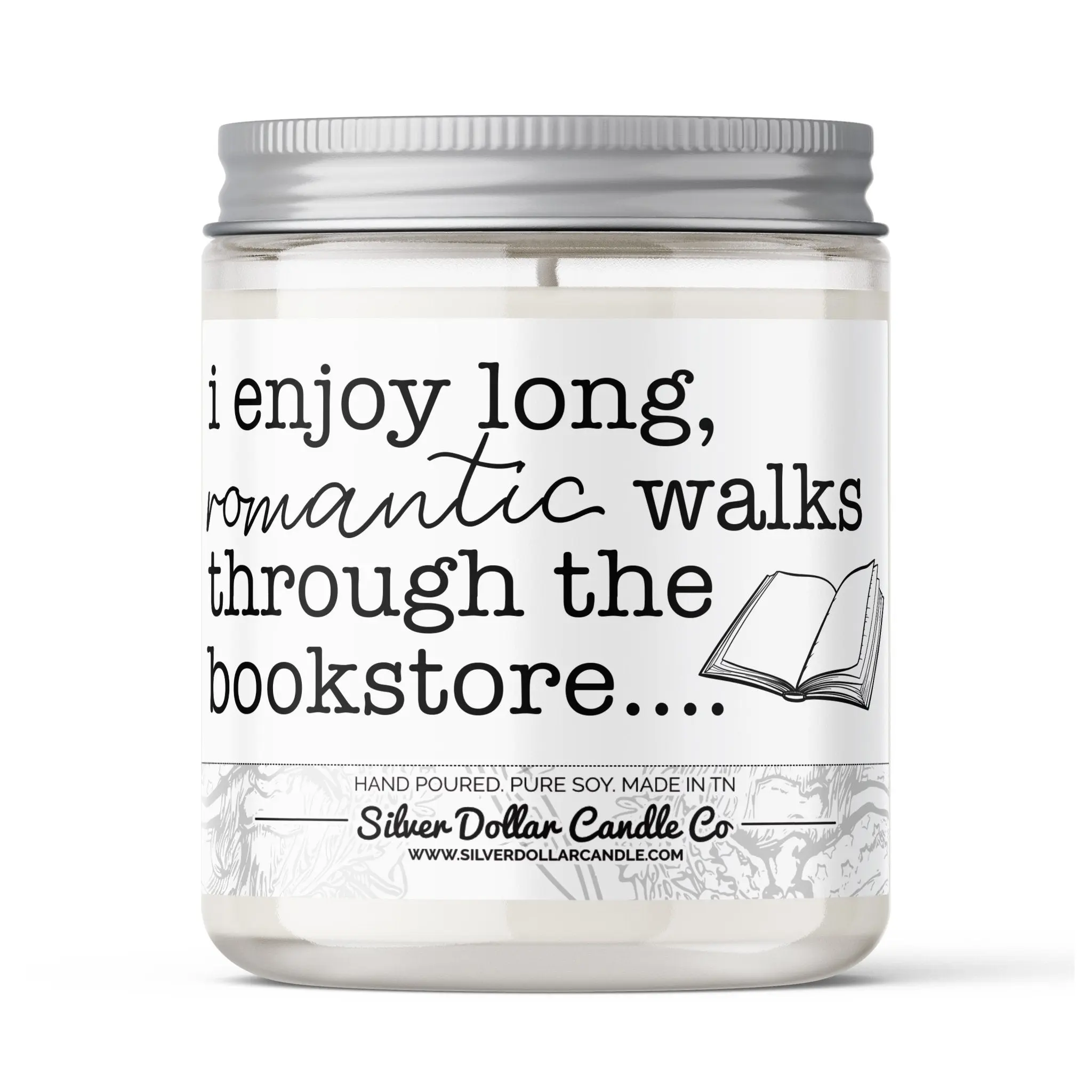 'I Enjoy Long Walks Through The Bookstore' Book Candle - 9/16oz 100% All-Natural Handmade Soy Wax Candle