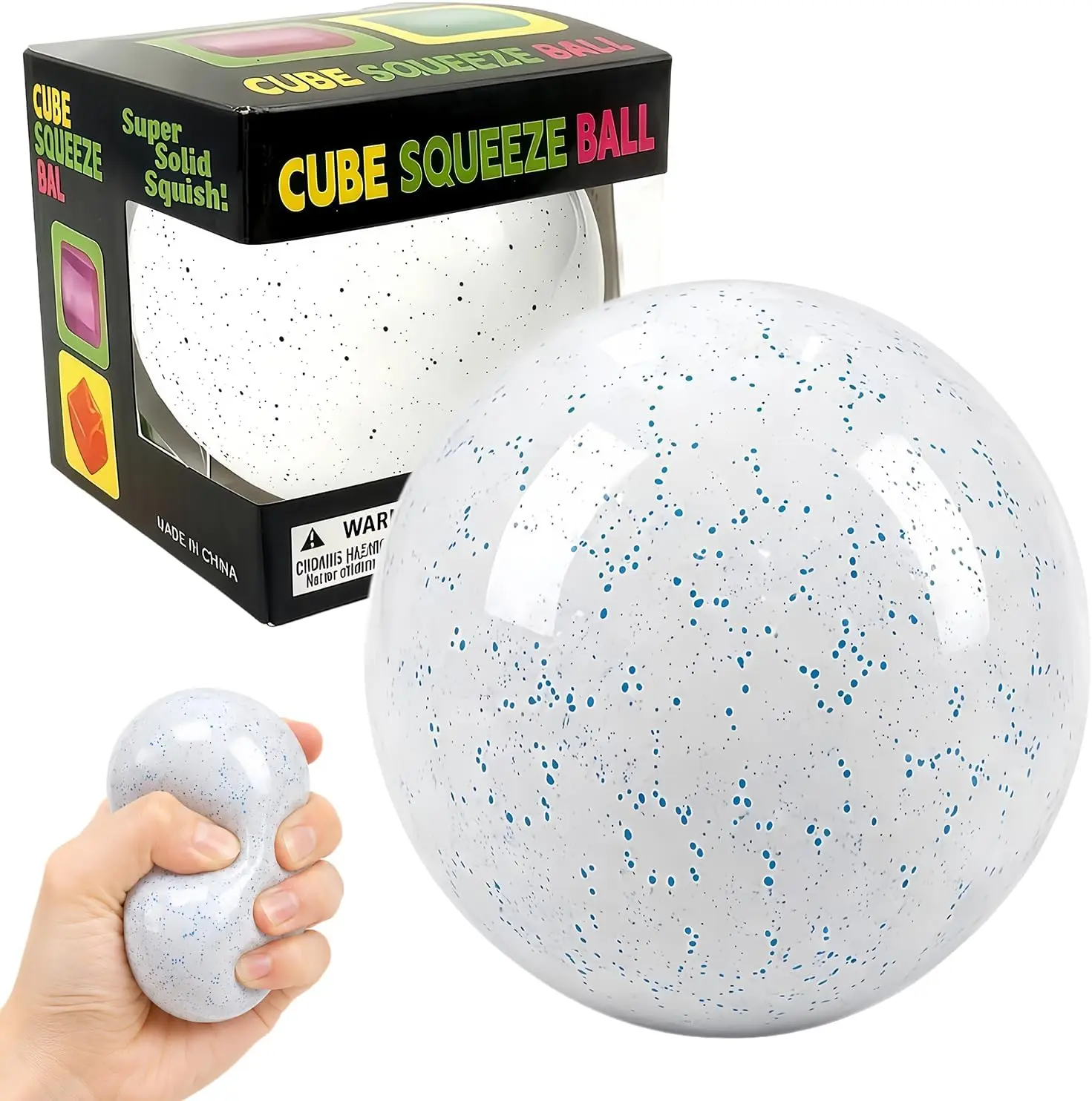 Unisex Stretchy Stress Ball Fidget Toy - Realistic Snowball Squishy Squeeze Toy for Anxiety Relief, Sensory Play