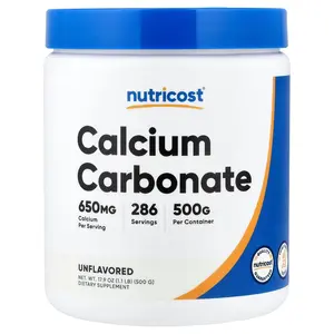 Nutricost Calcium Carbonate, Unflavored, 1.1 lb (500 g)
