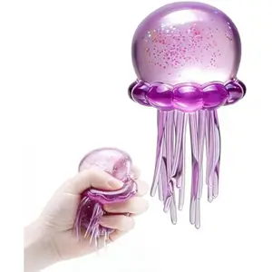 Jellyfish Design Squeeze Stress Ball, Simulated Octopus Fidget Stress BallIce Squeeze Cube-Drop Malt Sugar Balls for Anxiety Stress Easter Party Favors (#2)