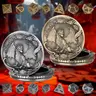 7Pcs Dark Silver Zinc Alloy D&D Polyhedral Dice Set with Border Dragon Pattern, Steampunk Compact Vintage Watch Case & Pocket Chain - Unique Gifts for Man (Christmas, Graduations) | D&D Board Game Accessories for 14+