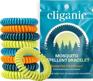10 Pack Mosquito Repellent Bracelets, DEET-Free Bands, Individually Wrapped (Packaging May Vary)