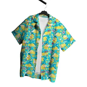 Duck Anime Hawaiian Shirts, Poke Beach Shirt, Water Type Aloha, Gift For Him, Poke Lover Crewneck, Family Trip Shirt