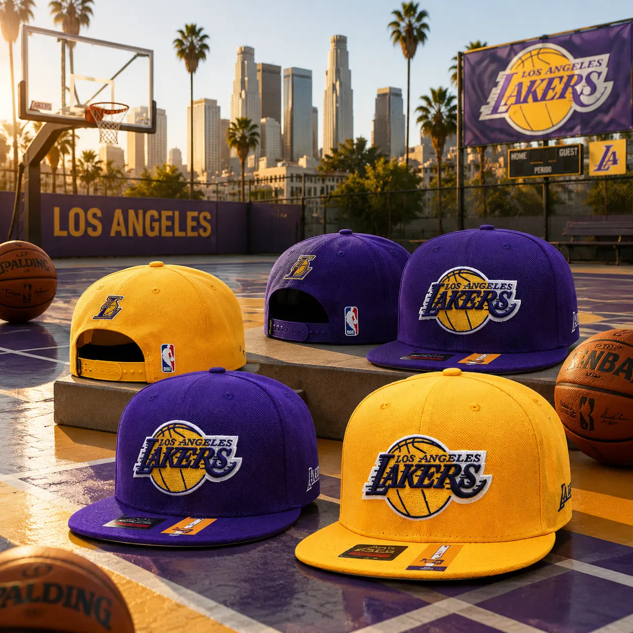 New Era Los Angeles Lakers 9FIFTY Snapback Hat – Official NBA Basketball Cap, Embroidered Team Logo, Classic Purple Gold Fan Style
