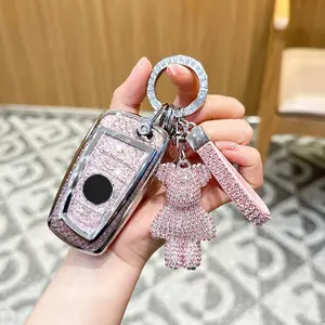 For BMW Key Fob Cover with Keychain, Car Key Shell for Compatible X1 X3 X4 X5 X6 1 2 4 5 6 7 M3 M5 M6 GT3 GT5 G30 F10 F15 F16 F20 Protector