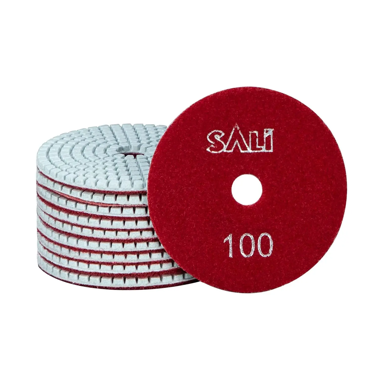 10 Pack Diamond Polishing Pads 4 Inch Wet Granite Stone Polish Pad Kit for Drill, Grinder, Polisher Polishing Pad for Concrete Marble Stone Countertop Quartz 100 Grit Round Adhesive Sanding Plate Set tools