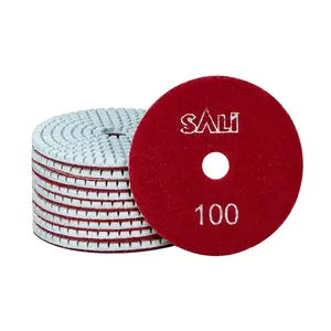 10 Pack Diamond Polishing Pads 4 Inch Wet Granite Stone Polish Pad Kit for Drill, Grinder, Polisher Polishing Pad for Concrete Marble Stone Countertop Quartz 100 Grit Round Adhesive Sanding Plate Set tools