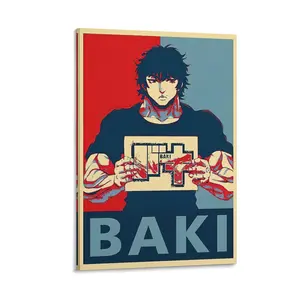 Baki Hanma Poster Canvas Wall Art, Anime Wall Decor, Martial Arts Fighting Prints, Modern Anime Room Decoration for Bedroom, Living Room & Office Spaces. Poster Canvas Wall Art For Bedroom Decor Bar Office Room Decor Gift