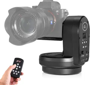 M2 Motorized Rotating Panoramic Tripod  with Remote Control & Mobile Phone Clip for DSLR Cameras/Smartphones-Built-in 2000mAh , 2.2lb/1kg Maximum Playload
