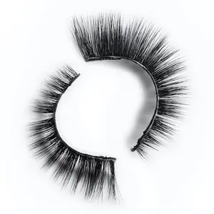 Mademoiselle Lash Thuy Vegan Silk Faux Lashes - Fluffy Lightweight J Curl Double Layered Cat Eye Style Makeup Cosmetic