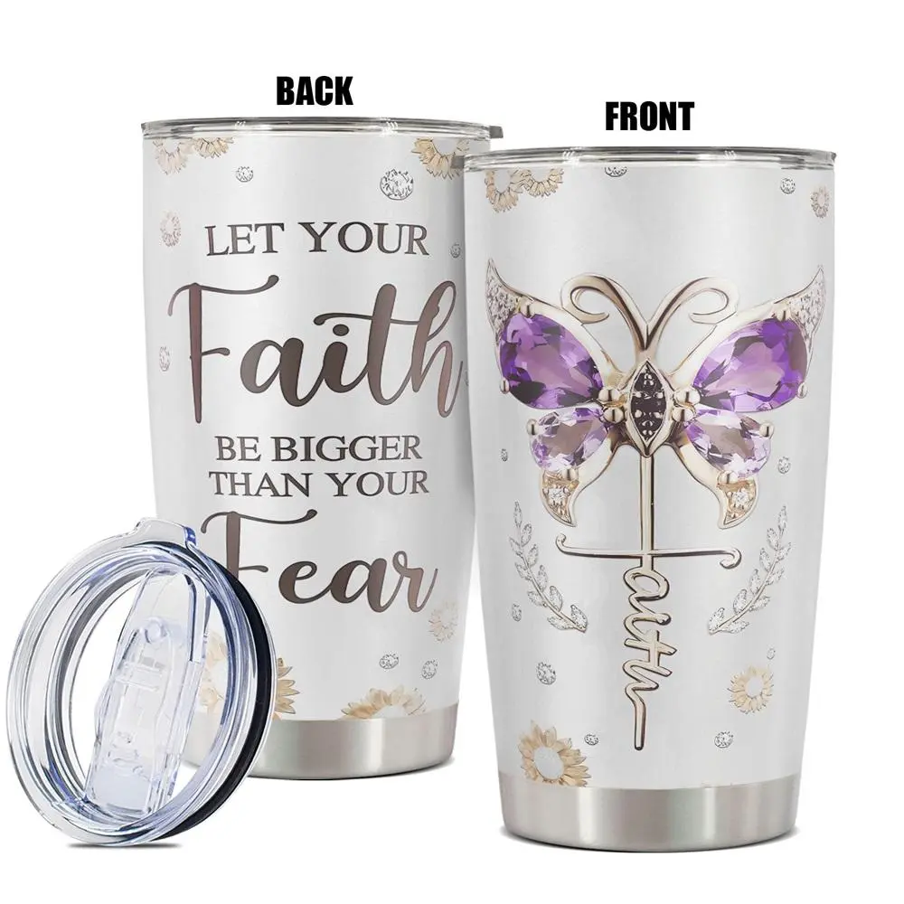 Butterfly Pattern 20oz Tumbler, 1 Count Insulated Water Bottle with Straw, Gift for Women, Birthdays, Holidays, or Special Moments for Family, Friends, Coworkers, Drinkware