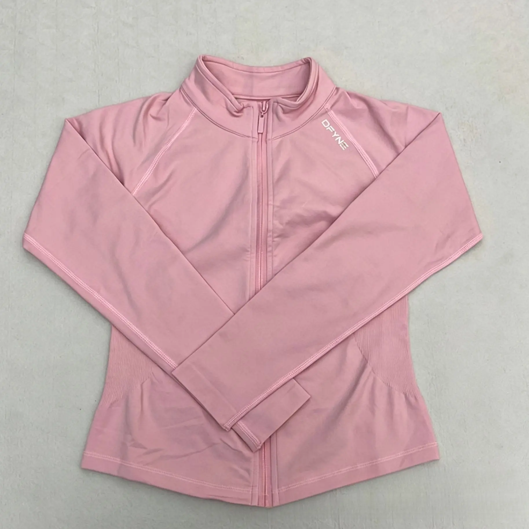 DFYNE Slimming Full Zip Yoga Activewear Jacket Seamless Contouring Long Sleeve Workout Track Jacket for Women