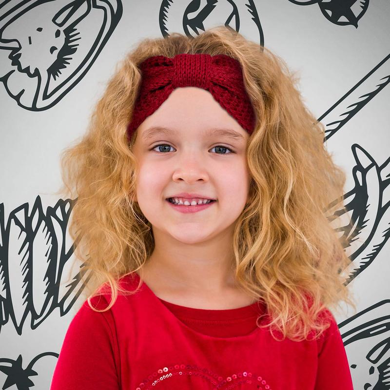 Stylish Knitted Hairband Non-Slip Headband Top Knotted Bow-Knot Headbands for Women Girls 6 Pcs Elastic Soft Hair Accessories in Black White Light Yellow Khaki Dark Grey Red