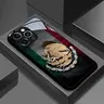Magnetic Design Contemporary Mexican Golden Eagle Emblem Glass TPU Cellphone Cover - Shockproof Handheld Device Accessory for iPhone 18/17/16/15/14/13/12/11 Pro Max Plus Air, Back to School BG1