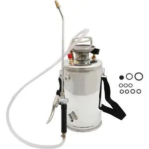 Hand Pump Sprayer Stainless Steel Sprayer for Indoor and Outdoor 1.5 Gallon Sprayer 16 in Wand 3.3 FT Hose