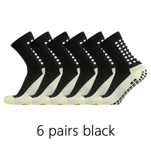 6 Pairs Grip Soccer Socks Colorful Non Slip Sports Football Basketball Hospital Yoga Socks for Men Women