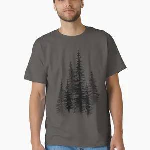 Dotwork black scandinavian forest. Classic T-Shirt Trending Tshirt