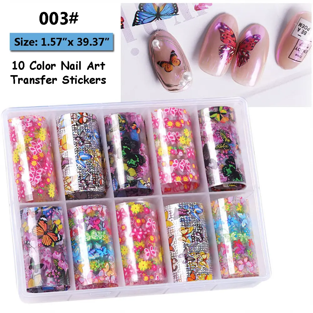 Nail Foil Nail Art Stickers Nail Decal Butterfly Starry Sky Adhesive Wraps Transfer Paper Nail Art Decal DIY Decoration Kit