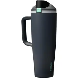 Owala FreeSip Tumbler Insulated Stainless Steel Water Bottle with Built-in Straw and Side Handle, For Travel, Work, School, and Sports, 40oz, BPA Free, Leak Proof, Foggy Tide