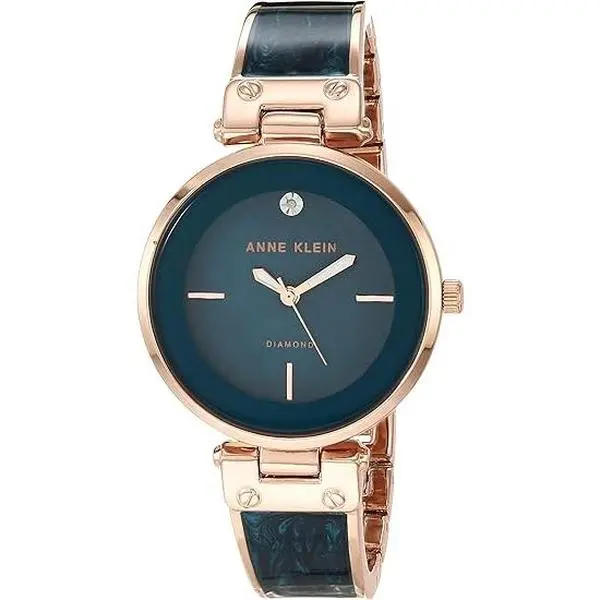 Anne Klein Genuine Diamond Dial Bangle Ladies Watch AK/2512TERG