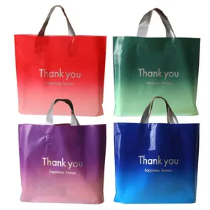 Thank You Letter Gift Bag with Handle, 50pcs/set Colorful Gift Wrapping Bag, Gift Packaging Supplies for Wedding, Birthday, Retail Shopping, Party, Party Packs