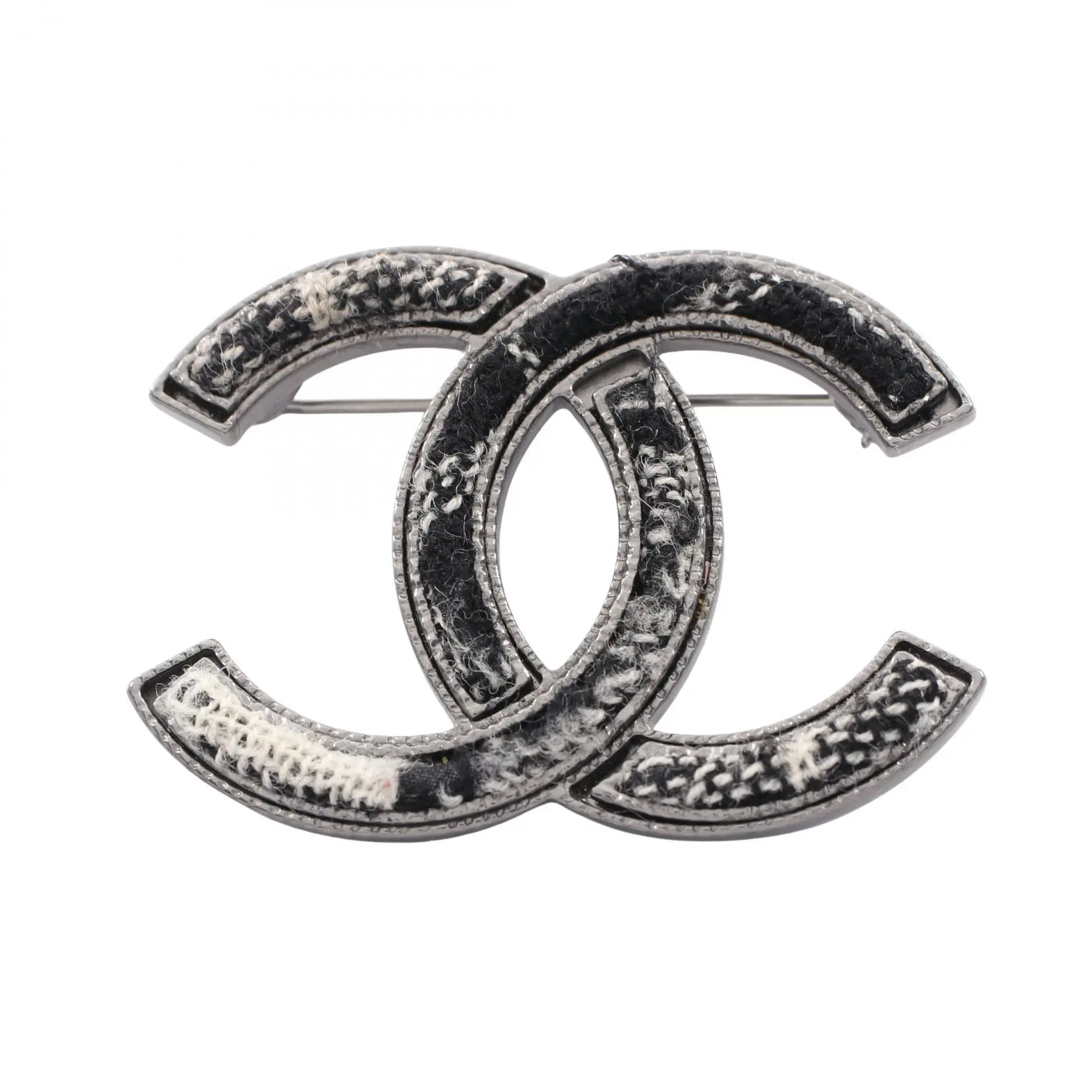 Pre-owned CHANEL Stainless Small Leather Goods Coco Mark Brooch