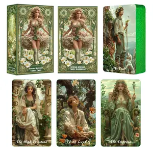 Tarot Cards for Beginners with Guidebook, Classic Tarot Card Decks, Spring Sprout Tarot Deck, 80 Oracle and Tarot Cards, Tarot Card Set, Cards with Gilded Learning Edge Card Game 13x8cm