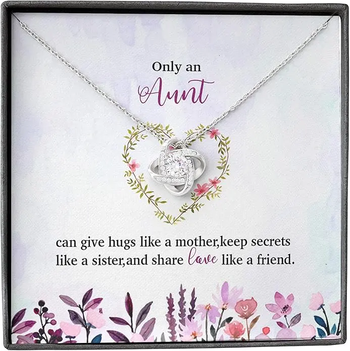 Larvincy Necklace For Aunt Gifts From Niece - Aunt And Niece Gifts - The Love Between Aunt & Niece is Forever Sterling Silver Necklace Jewelry On Birthday, Wedding Day, Christmas