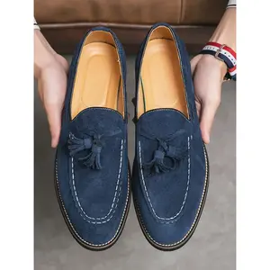 Men's Business Style Solid Color Tassel Decor Dress Shoes, Fashionable Comfortable Loafers for Work Office, Male All-match Shoes for Daily Wear, Business Casual ShoesGift