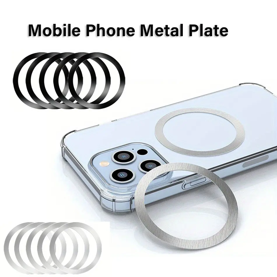 10pcs Universal Metal Stickers Compatible Magasfe Ultra-Thin Durable Iron Sheet Ring Magnetic Smartphone Holder Accessory Magsafe Magnetic Mount