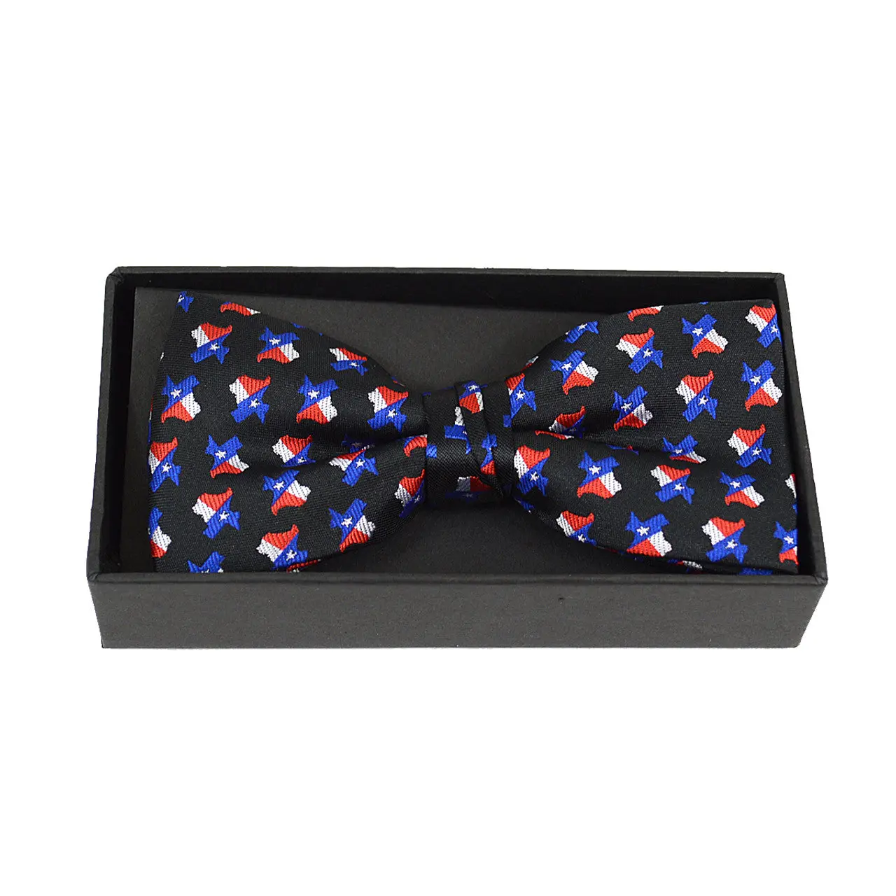 Male, Texas Flag, Black Banded Men's Bow Tie