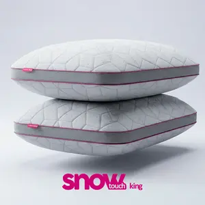 Bundle 2x IWS SnowTouch King Pillows | Adjustable Pillow, Neck Support, King Size Bed Pillows for Sleeping, Gel Cross Cut Memory Foam for Side Sleepers