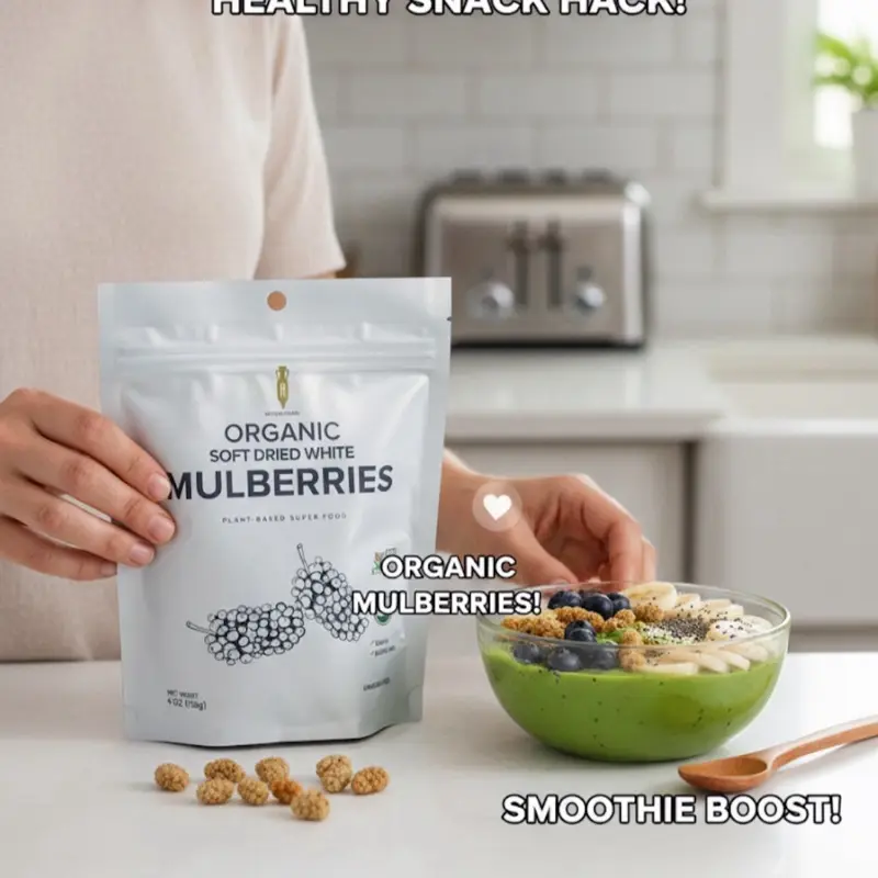 ORGANIC SOFT DRIED WHITE MULBERRIES