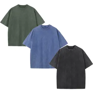3-Pack Vintage Acid Wash Oversized T-Shirts for Men Heavyweight Cotton Baggy Casual Streetwear Gym Daily Comfort Trendy Tops