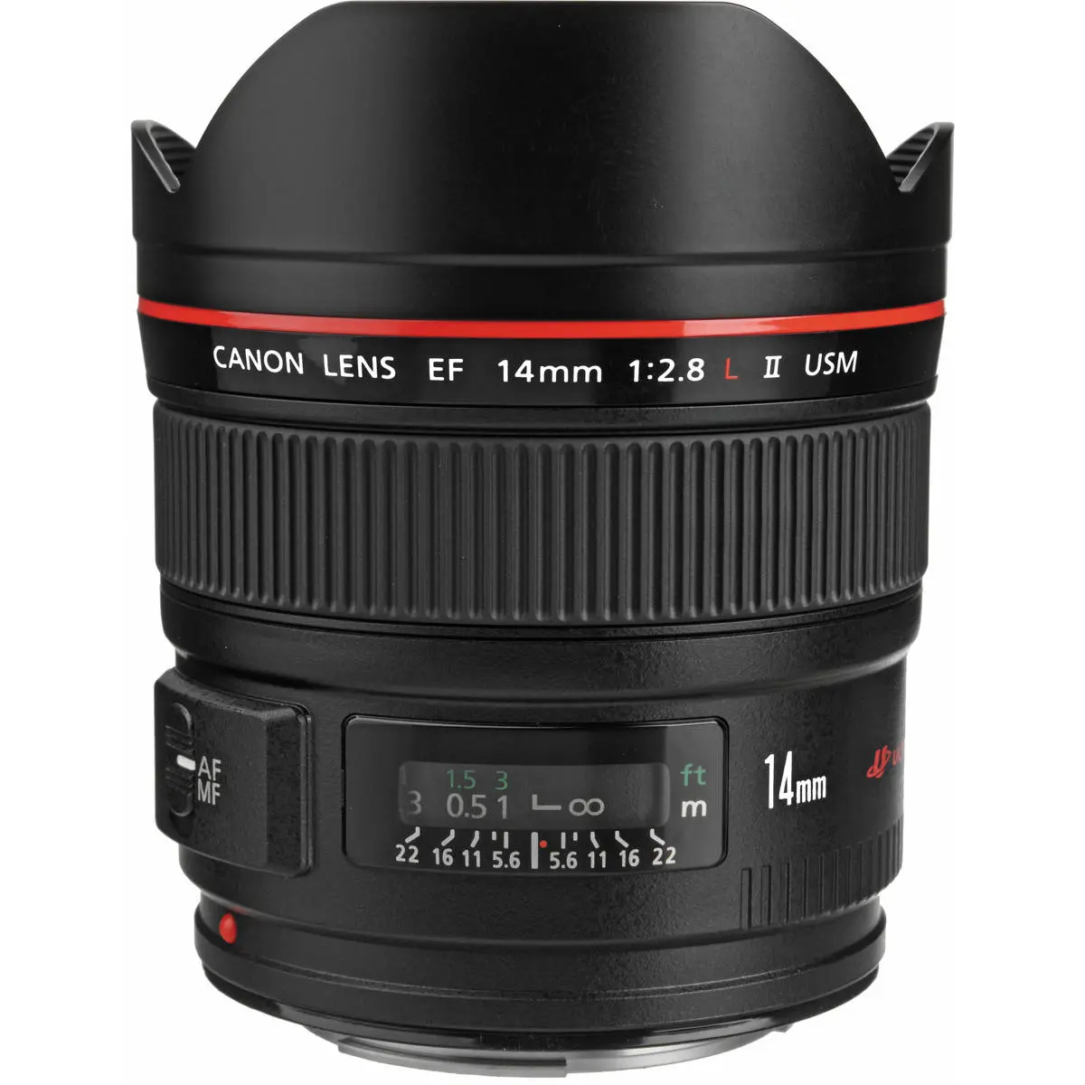Canon EF 14mm f/2.8L II USM Wide Angle Lens, EF Mount, Rear Focus, Manual/Auto Focus, USM Motor