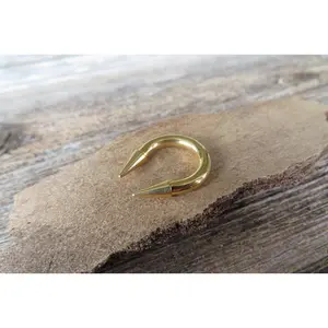 8G 10G 12G Gold IP Horseshoe Long 8mm Spike Surgical Steel Barbell Piercing 8G (3.0mm), 10G (2.5mm) 12G (2.0mm) Thick Septum