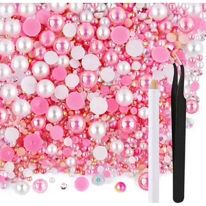 Mix Flatback Rhinestones 50g Half for Crafts Mixed Size 3mm-10mm Flat Mug Art Shoes Clothes  Series