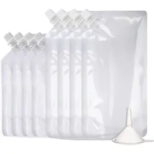 (8OZ4+16OZ4) Reusable Alcohol Pouches Concealable with Funnel for Travel Adults