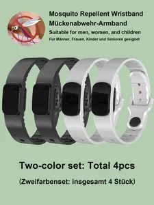 4pcs mosquito repellent bracelets, insect/mosquito repellent, plant-based insect and mosquito repellent, suitable for adults and children, harmless plant extract formula, silicone strap, Mosquito Repeller, Men