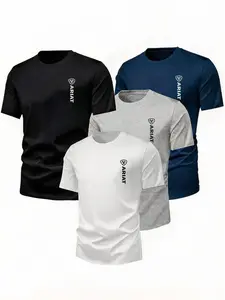 Summer American Vertical Shield Print Short Sleeve T-Shirt, Western Cowboy Outdoor Lover Style, Loose-Fit Streetwear for Adults