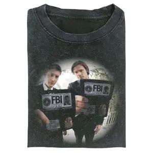 Supernatural FBI Agents Dean and Sam Shirt, Vintage TV Series Tee, 90s Style Graphic Shirt, Horror Fantasy Graphic Tee, Gift for Men, Gift for Women, Crew Neck T-shirt, Trending T-shirt
