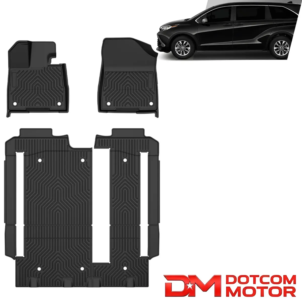 Floor Mat Liner Fit For 21-25 Toyota Sienna Heavy Duty 8 Seat All Weather TPE