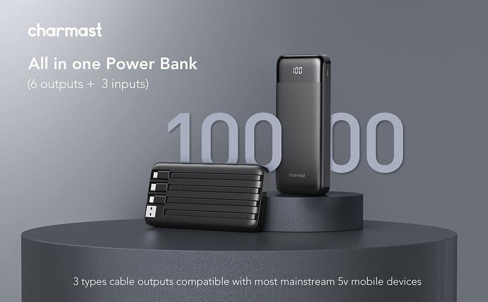 charmast 10000mAh Portable Charger with Built in Cables, 22.5W Travel Essential Power Bank Fast Charging, USB C Battery Pack for iPhone 17/16/15/14/13/12/11 Series, iPad, Samsung, Android, Tablet charmast 10000mAh Portable Charger with Built in Cables, 22.5W Travel Essential Power Bank Fast Charging, USB C Battery Pack for iPhone 17/16/15/14/13/12/11 Series, iPad, Samsung, Android, Tablet
