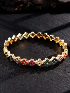 High-Quality Four-Leaf Clover Bracelet, Copper Zirconia Jewelry Gift for Women, Elegant Valentine's Day & Mother's Day Present
