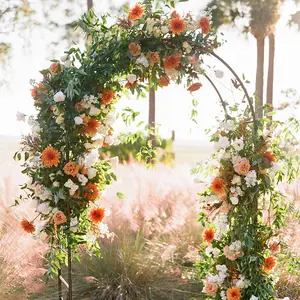 Wrought Iron Metal Wedding Garden Arch with Gate Flower Plants Climbing Stand Garden Arbor Trellis Arbor Archway