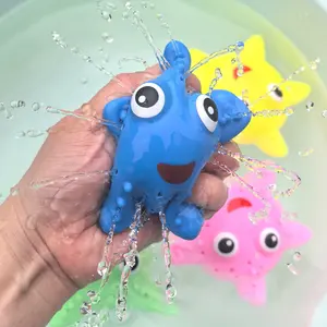 4pcs Stress Relief Sea Star Squeeze , Bathroom Pool Beach Water Play Interactive Toy, Realistic Sea Star Bath Outdoor Sand Play Equipment